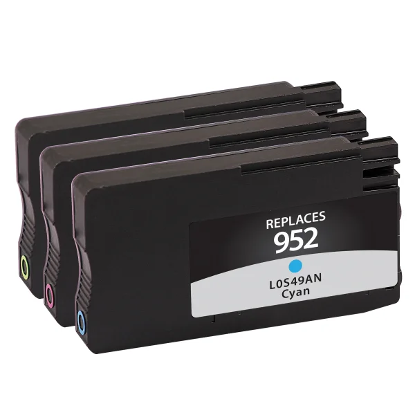 Cyan, Magenta, Yellow Ink Cartridges for HP 952 (N9K27AN) 3-Pack
