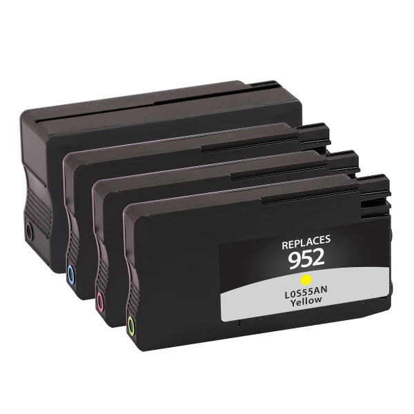 Black High Yield, Cyan, Magenta, Yellow Ink Cartridges for HP 952XL/952 (N9K28AN) 4-Pack